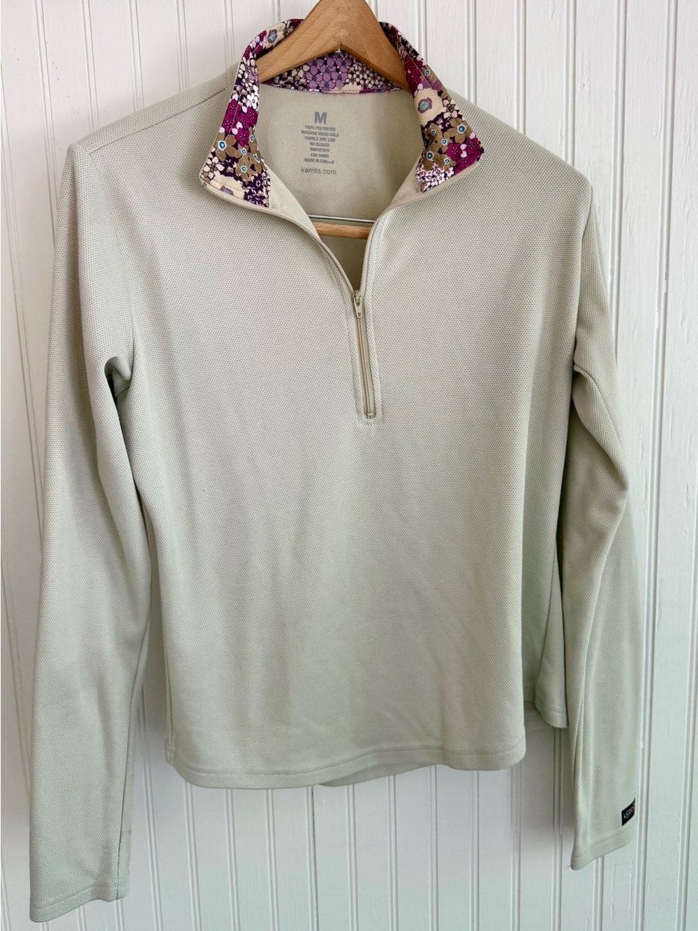 Kerrits Quarter-Zip Pullover Size M with Floral Inner Collar- Horseback Riding